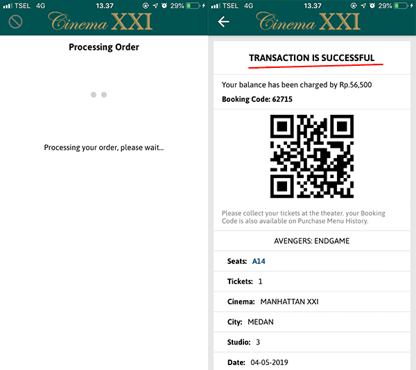 Pesan Beli Tiket Bioskop Cinema XXI 21 melalui HP Android / iOS