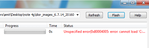 unspecified error saat flashing dengan mi flash tools