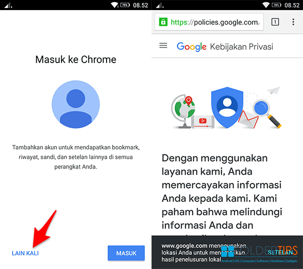 Buka browser Chrome