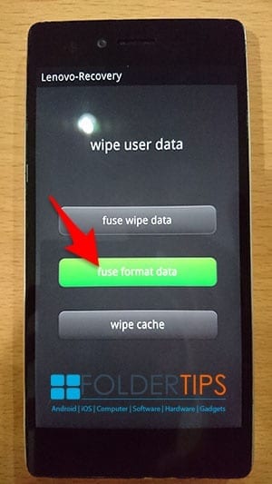 Wipe user data HP Lenovo Vibe K Series