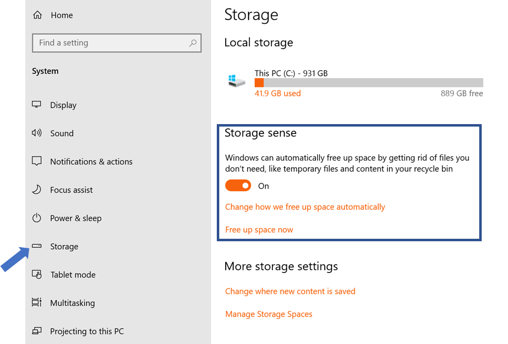Aktifkan-Storage-Senses-dengan-cara-menggeser-opsinya-ke-ON Cara Membersihkan Local Disk C Windows 10