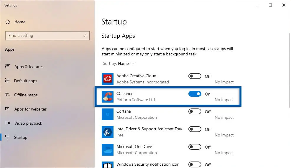 Pilih-menu-Apps-dan-klik-StartUp Cara Mematikan Aplikasi Startup Windows 10