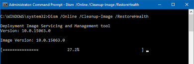 Menulis-perintah-‘DISM-Online-Cleanup-Image-RestoreHealth cara mengatasi file corrupt di windows 10