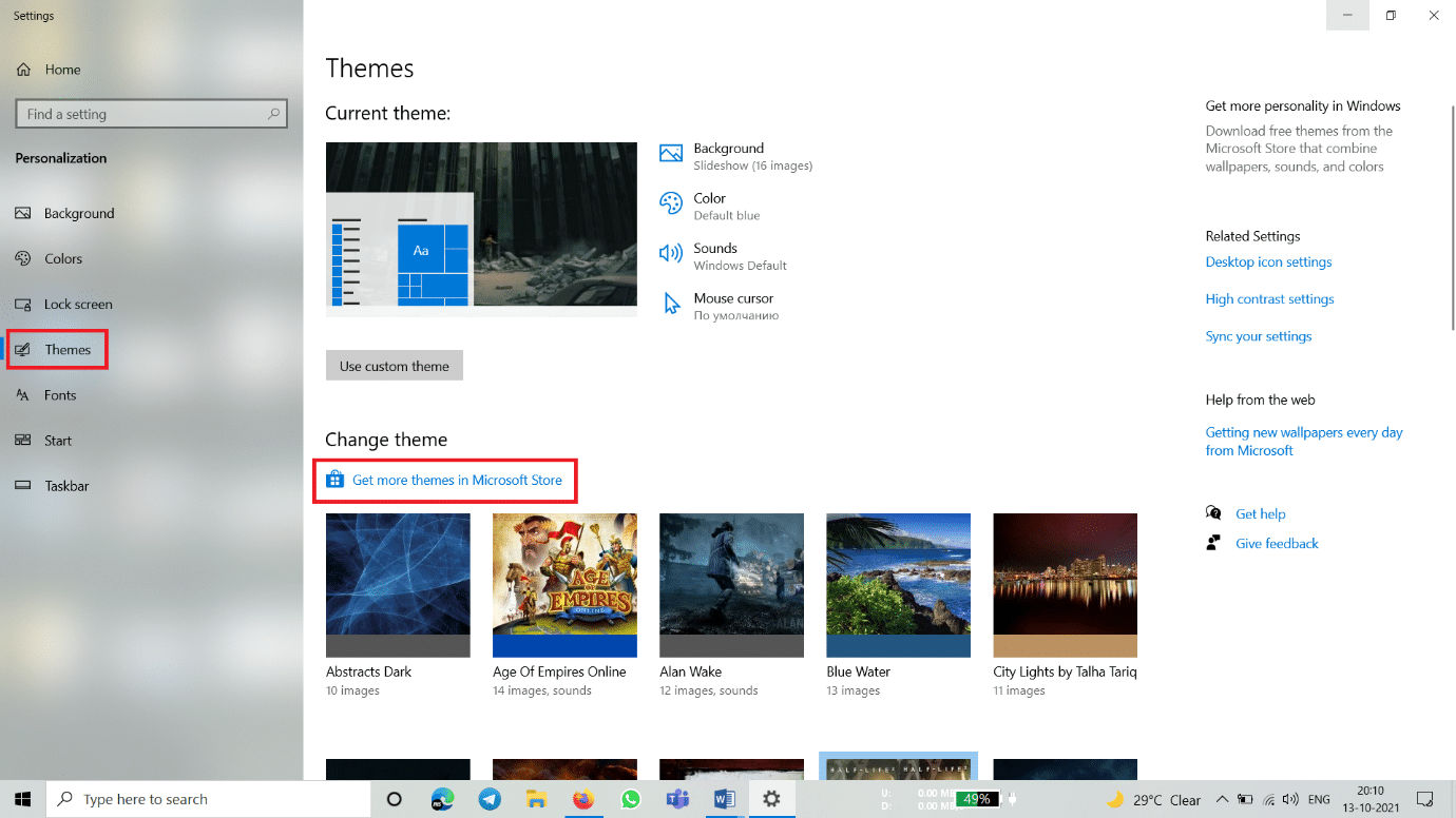 Untuk-menemukan-berbagai-jenis-tema-Windows-10-pilih-Get-more-themes-in-Microsoft-Store.