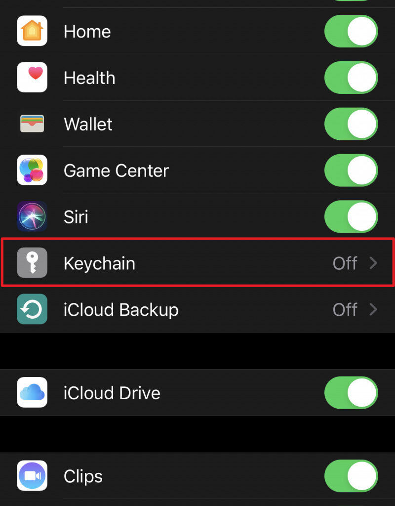 Cari-opsi-Keychain-jika-sebelumnya-belum-pernah-mengaktifkan-fitur-ini cara melihat password wifi di iphone