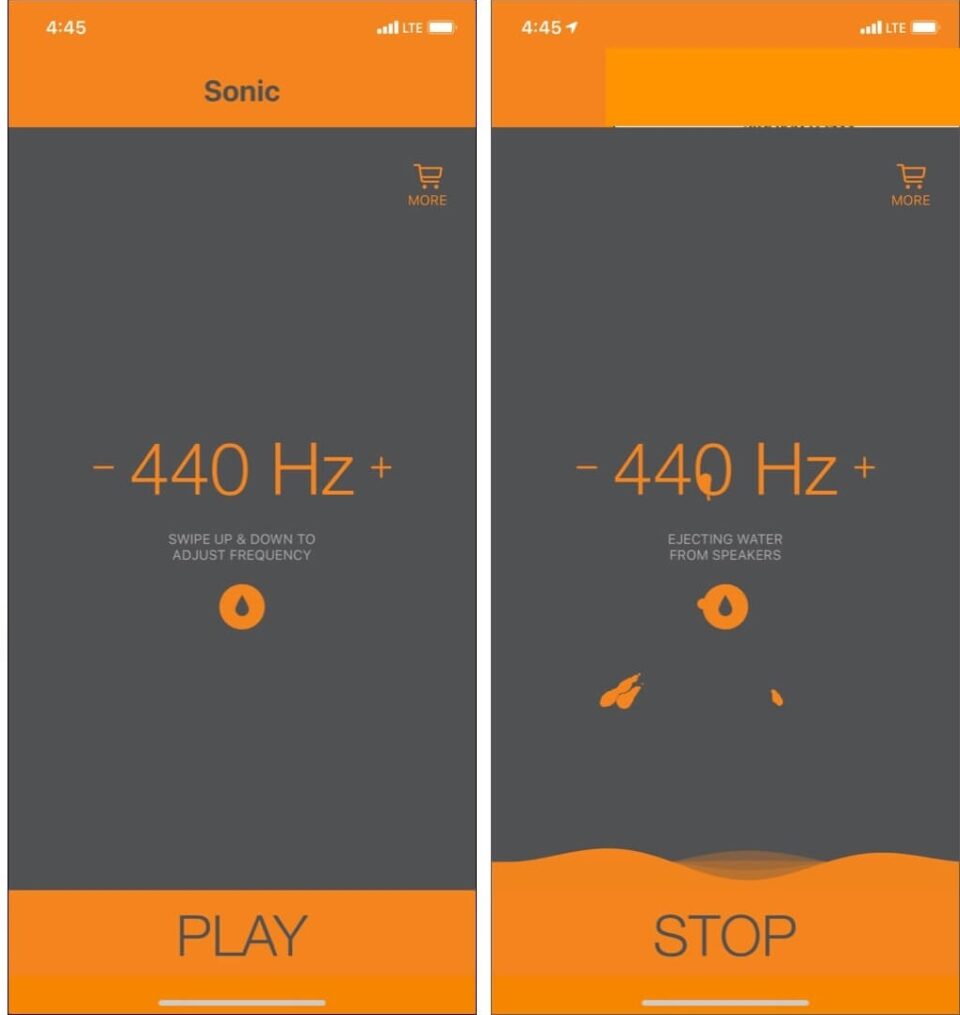 Pilih-opsi-Play-dan-tunggu-aplikasi-mengeluarkan-air-melalui-lubang-speaker cara mengeluarkan air di iphone