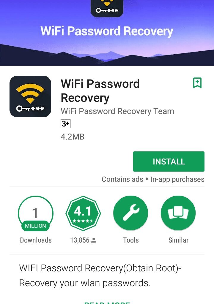 Unduh-serta-install-aplikasi-WiFi-Key-Recovery-di-Google-Play-Store cara melihat password wifi di iphone